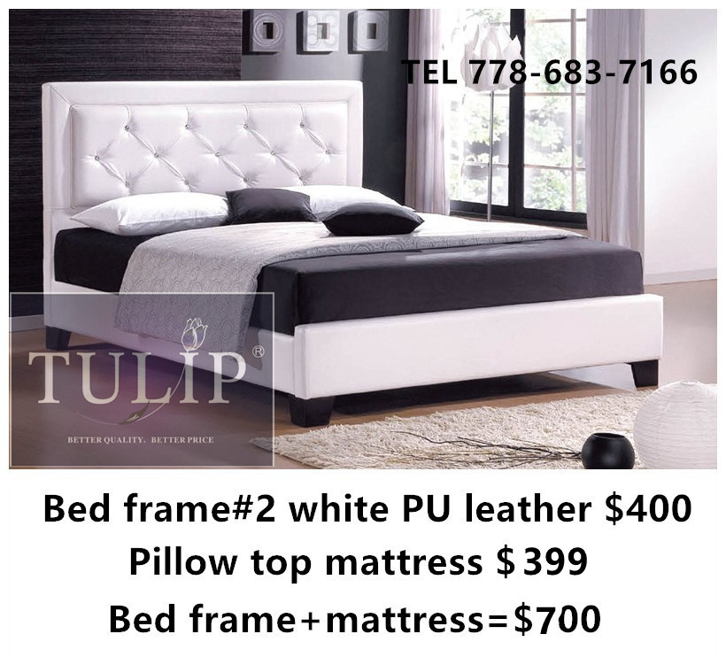 Bed Frame #2 White Faux Leather